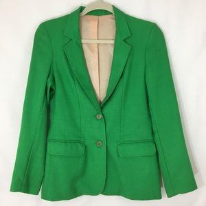 Oscar De La Renta Green Linen Blazer